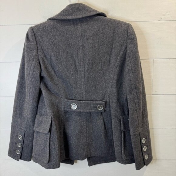 Michael Kors Gray Wool Double-Breasted Women's Pea Coat Size XS - Picture 6 of 7
